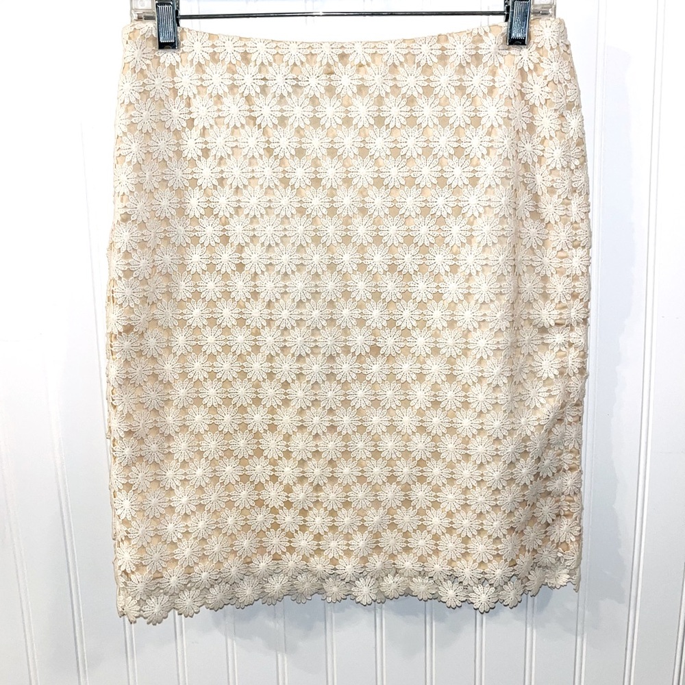 Talbots Women’s Elegant Cream Lace Skirt - Petite Size 4  P - NEW